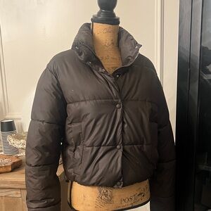 Zara Dark Brown Puffer Jacket